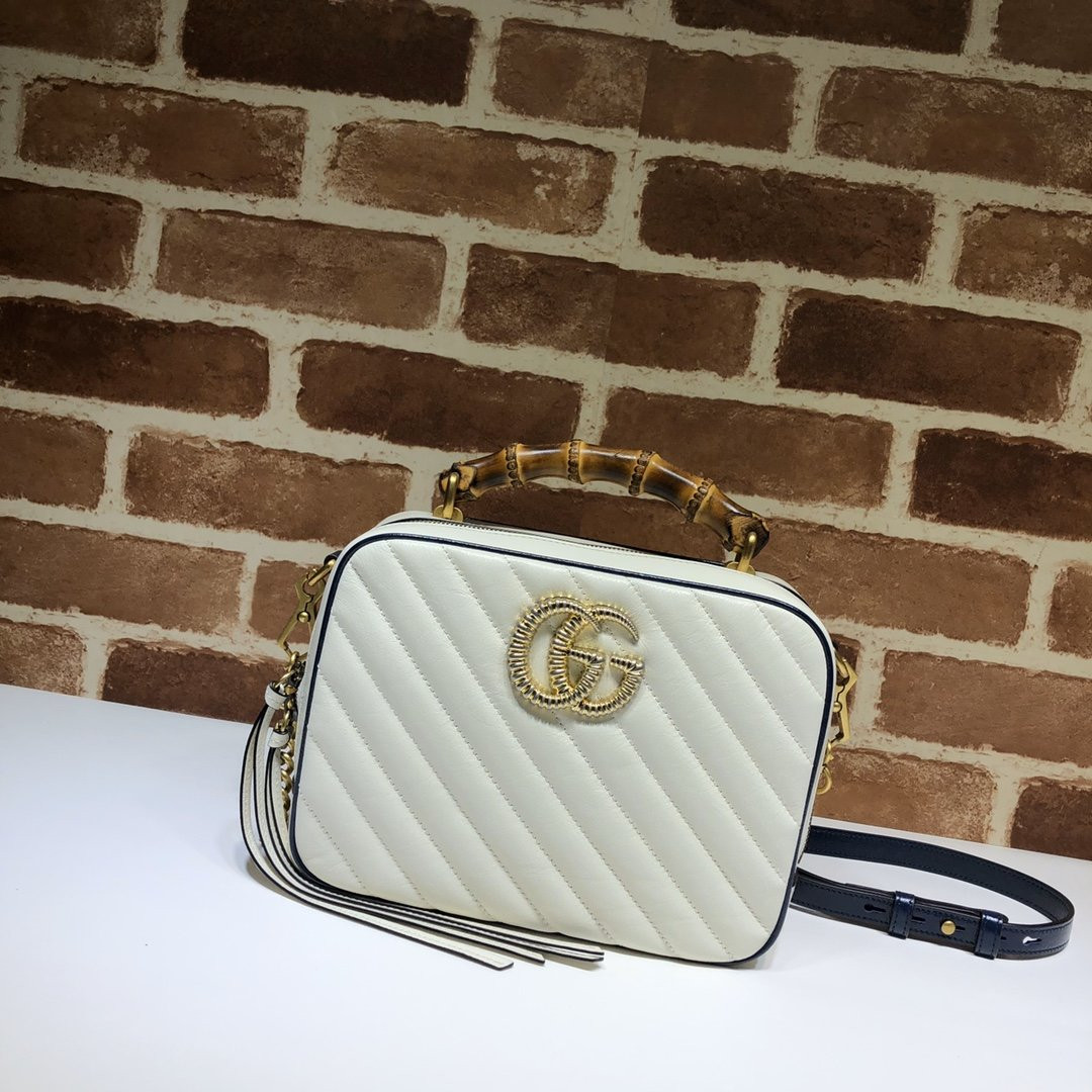 HOT SALE GUCCI GG Marmont small shoulder bag with bamboo