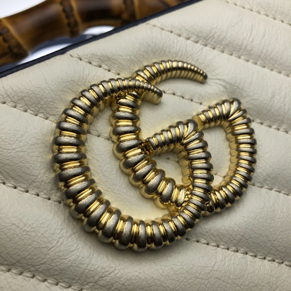 [FREE SHIPPING] GUCCI GG Marmont small shoulder bag with bamboo