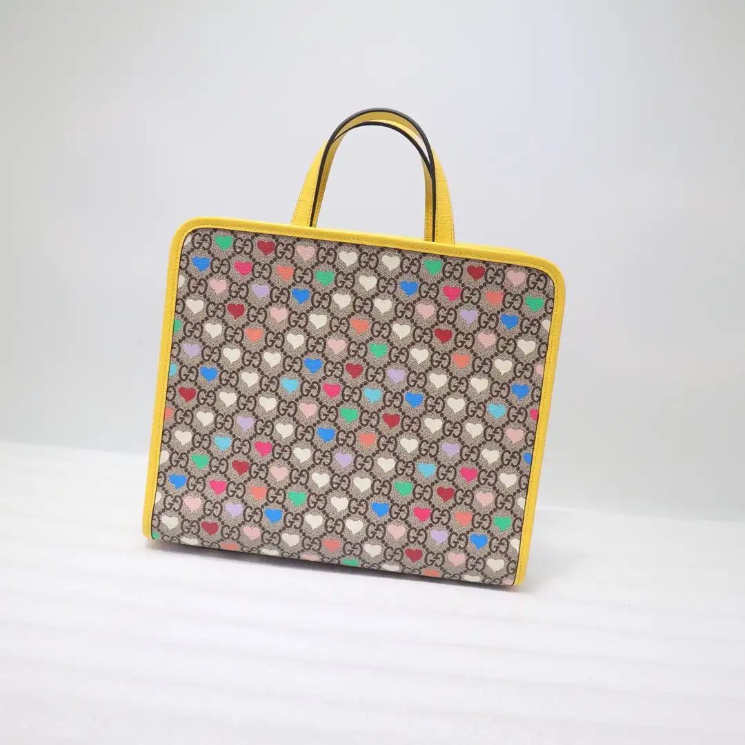 GUCCI Children's GG hearts tote bag