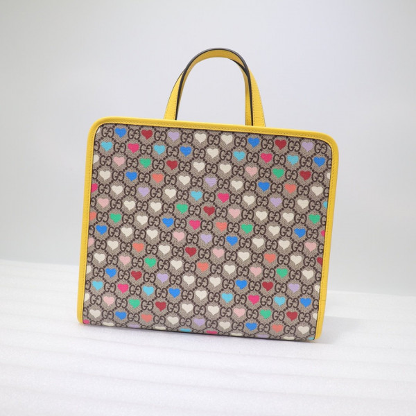 HOT SALE GUCCI Children's GG hearts tote bag