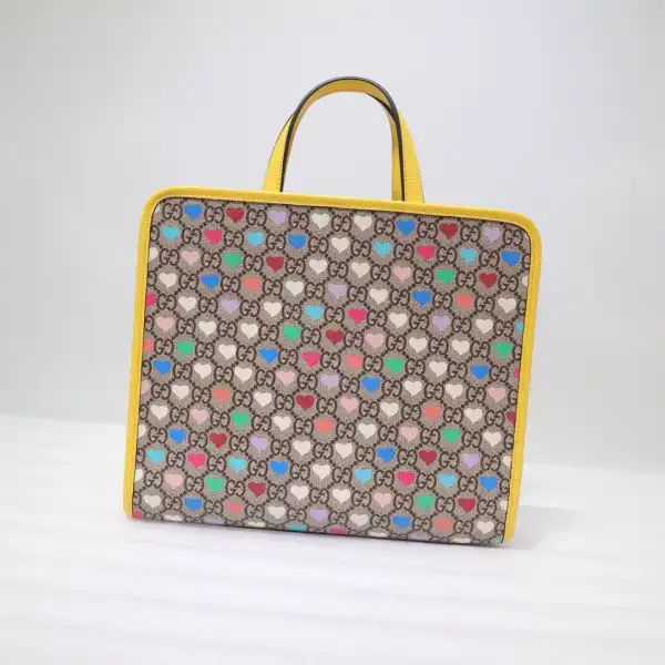 GUCCI Children's GG hearts tote bag