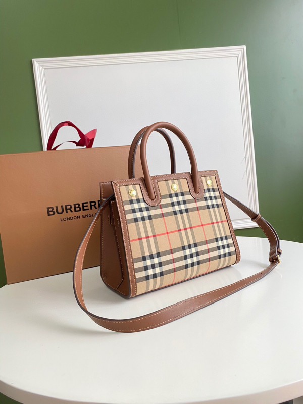 HOT SALE BURBERRY Mini Vintage Check Two-handle Title Bag