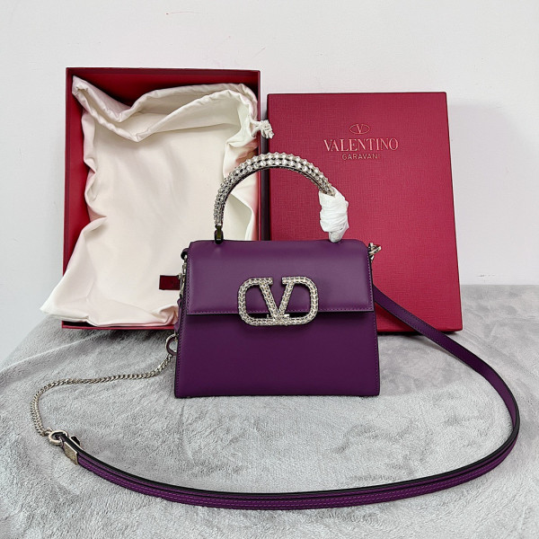 HOT SALE VALENTINO SMALL VSLING GRAINY CALFSKIN HANDBAG