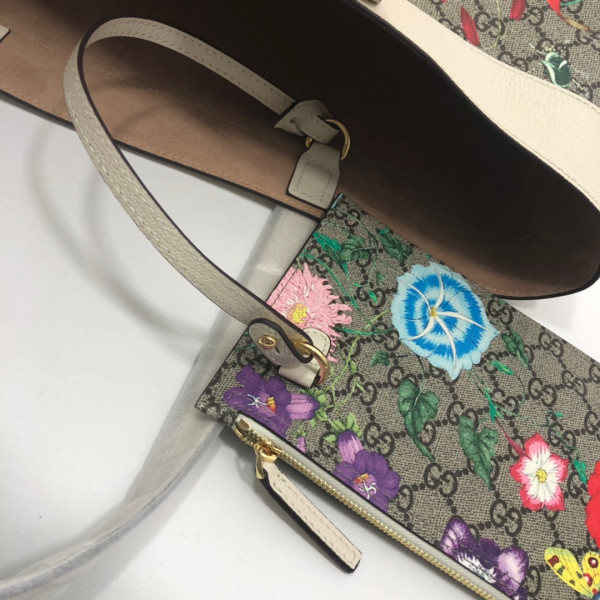 HOT SALE GUCCI GG Supreme Monogram Flora Web Large Ophidia Tote