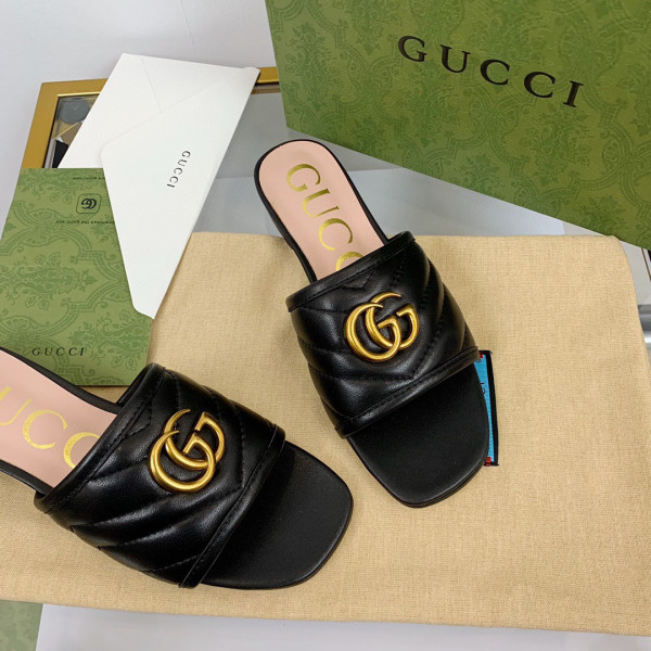 HOT SALE GUCCI Women's slide with Double G