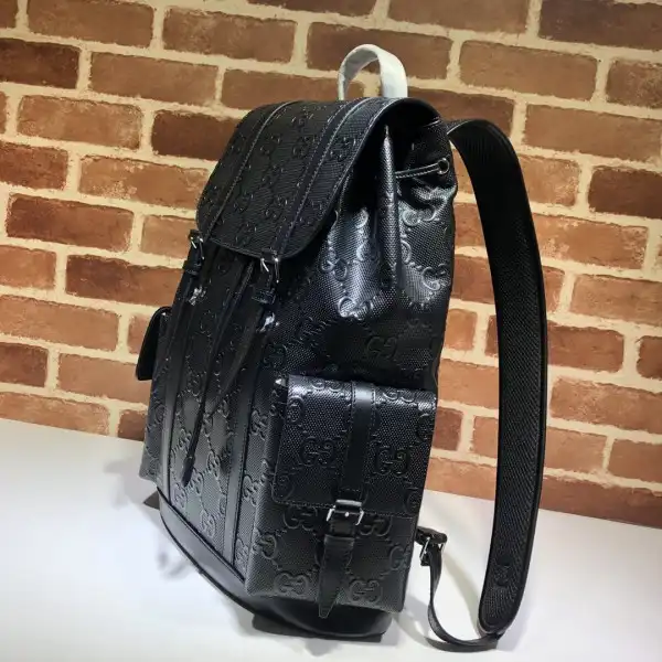 First bag ru GUCCI GG embossed backpack