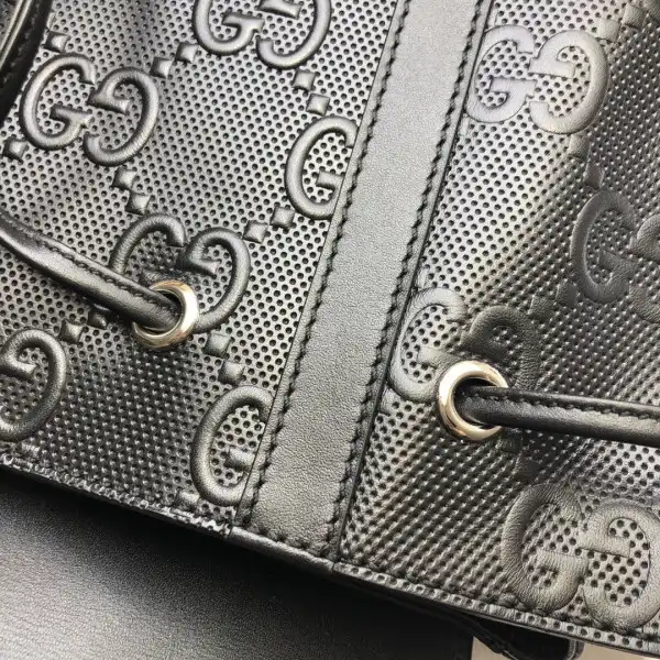 First bag ru GUCCI GG embossed backpack