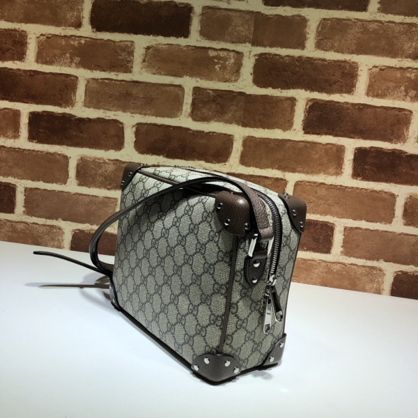 HOT SALE GUCCI GG shoulder bag with leather details