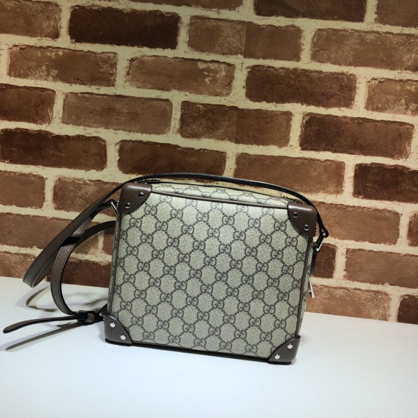 HOT SALE GUCCI GG shoulder bag with leather details