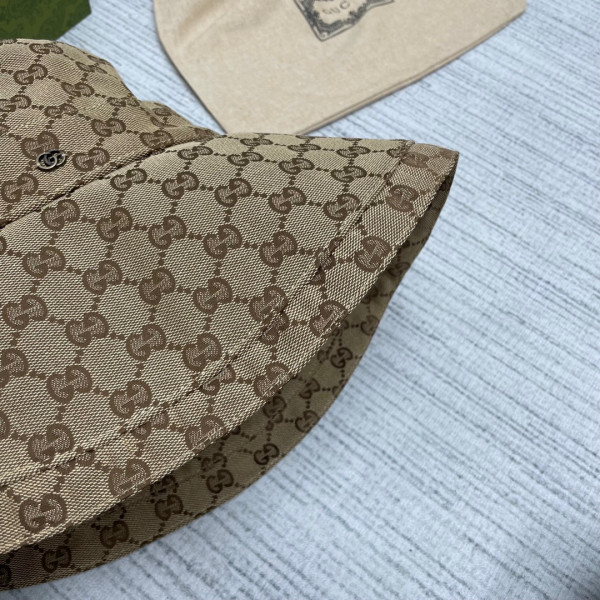 HOT SALE GUCCI GG canvas wide brim hat