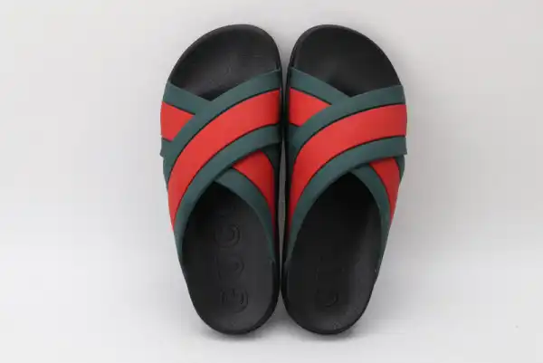 GUCCI rubber slide sandal with Web