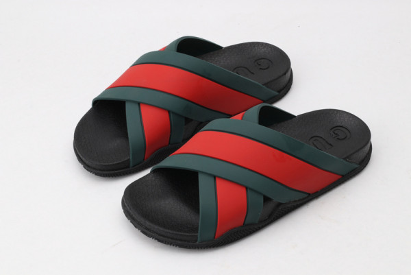 Cheap GUCCI rubber slide sandal with Web