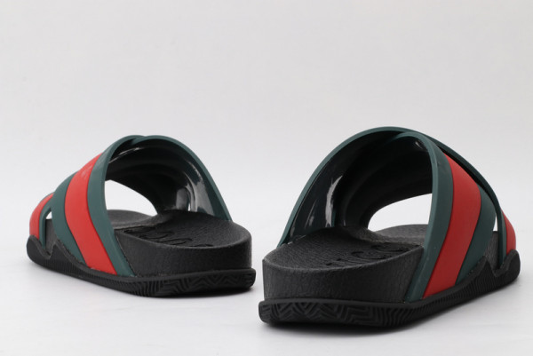 GUCCI rubber slide sandal with Web