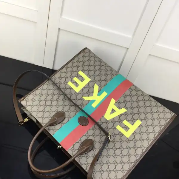 GUCCI 'Fake Not' print large tote bag