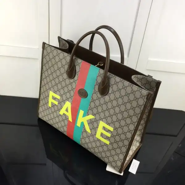 Cheap GUCCI 'Fake Not' print large tote bag