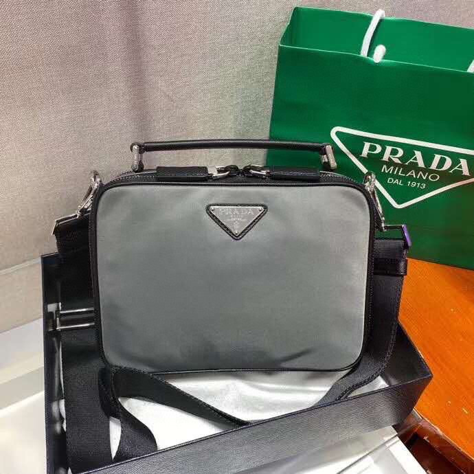 HOT SALE PRADA Brique Saffiano Leather Cross-Body Bag