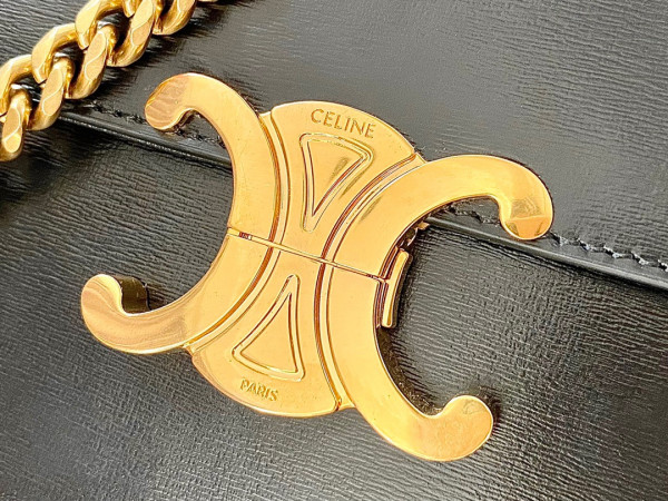 HOT SALE CELIN* CHAIN BOX TRIOMPHE BAG IN SHINY CALFSKIN