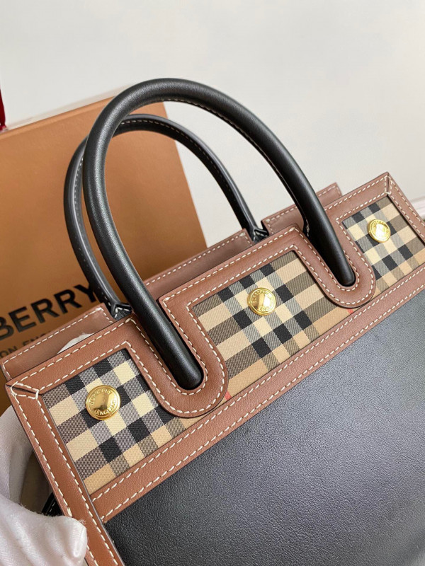 HOT SALE BURBERRY Mini Vintage Check Two-handle Title Bag