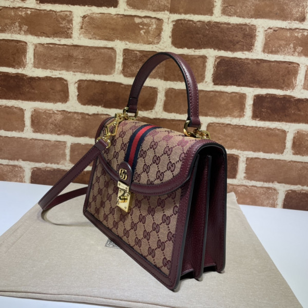 HOT SALE GUCCI Ophidia small top handle bag with Web