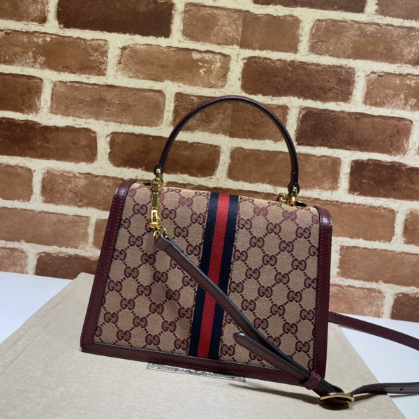 HOT SALE GUCCI Ophidia small top handle bag with Web