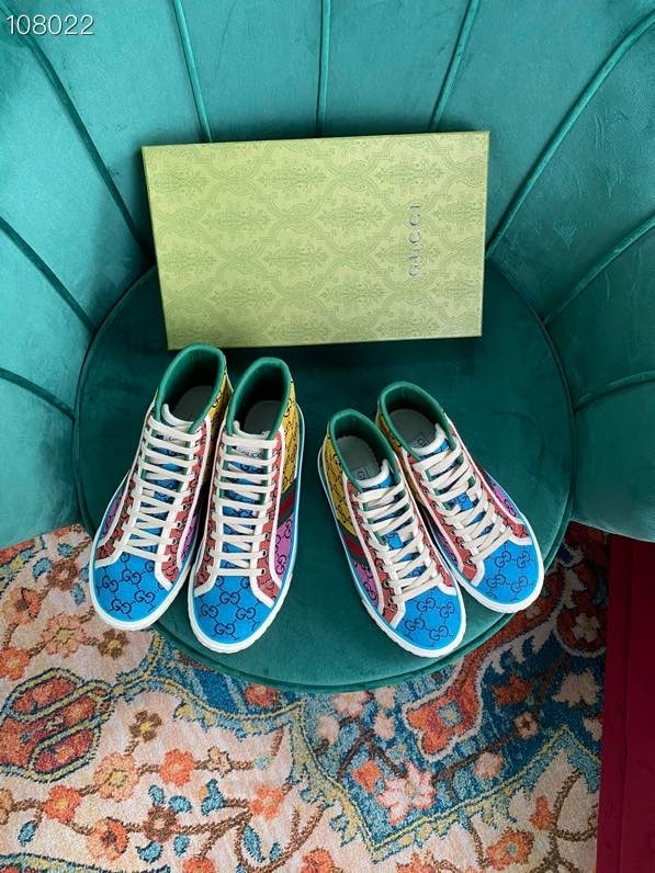 HOT SALE GUCCI Tennis 1977 GG Multicolor high-top