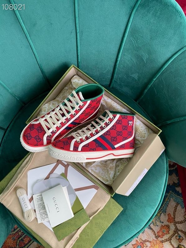 HOT SALE GUCCI Tennis 1977 GG Multicolor high-top