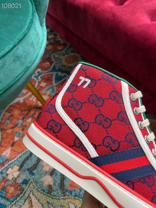 HOT SALE GUCCI Tennis 1977 GG Multicolor high-top