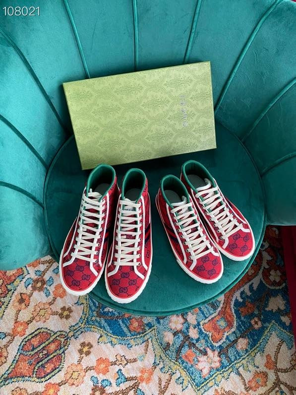 HOT SALE GUCCI Tennis 1977 GG Multicolor high-top