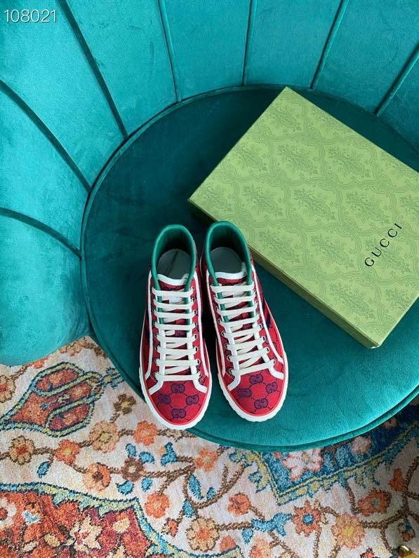 HOT SALE GUCCI Tennis 1977 GG Multicolor high-top