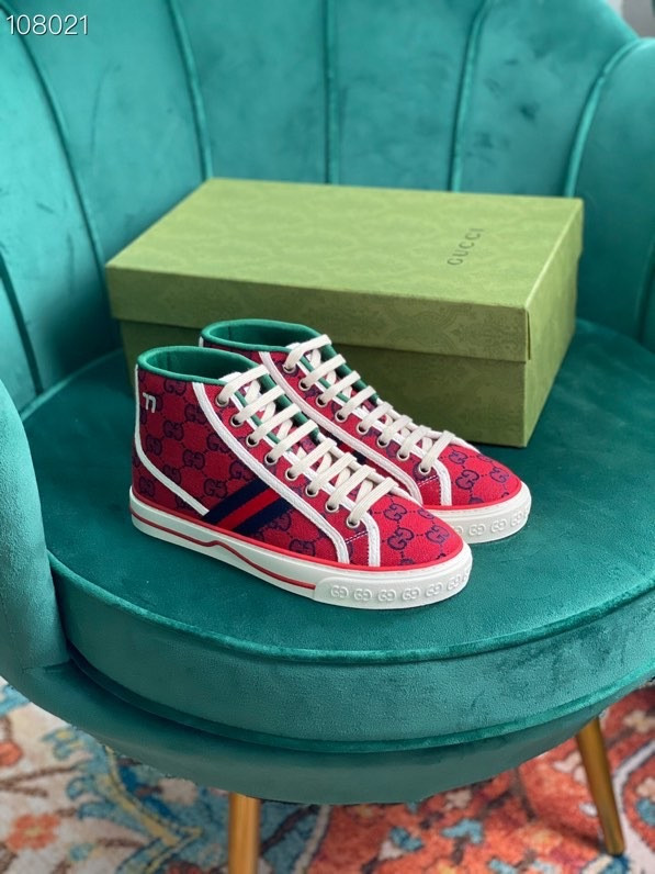 HOT SALE GUCCI Tennis 1977 GG Multicolor high-top