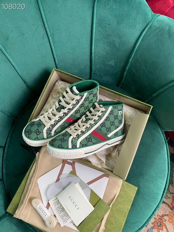 HOT SALE GUCCI Tennis 1977 GG Multicolor high-top