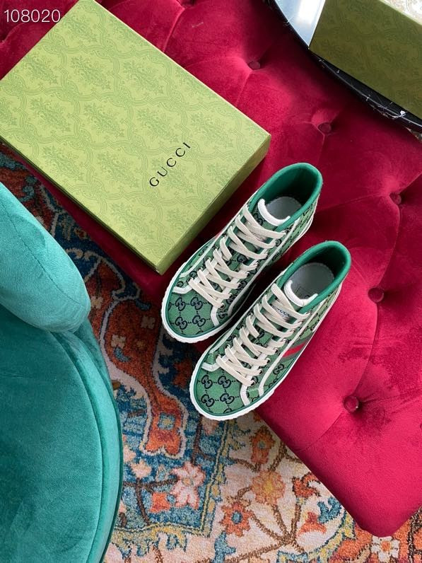 HOT SALE GUCCI Tennis 1977 GG Multicolor high-top