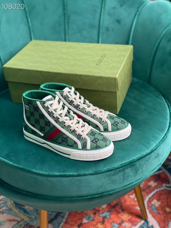 HOT SALE GUCCI Tennis 1977 GG Multicolor high-top