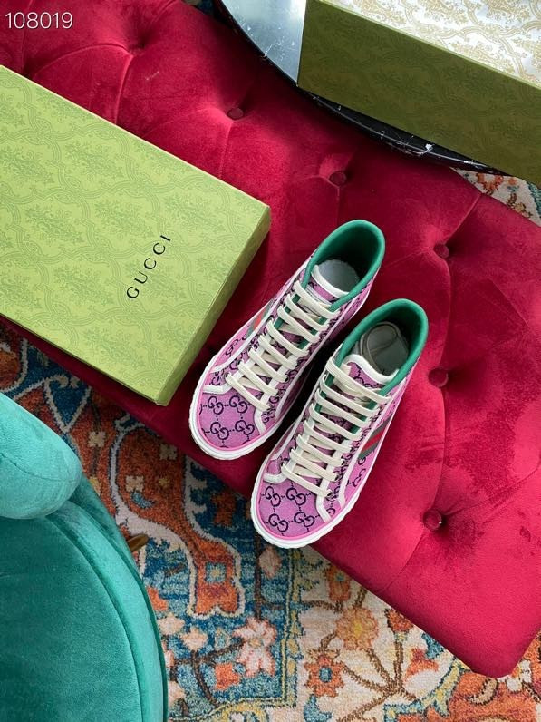 HOT SALE GUCCI Tennis 1977 GG Multicolor high-top