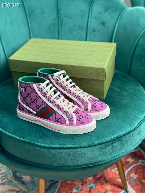 HOT SALE GUCCI Tennis 1977 GG Multicolor high-top