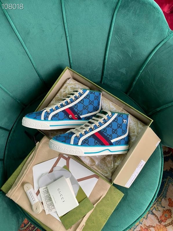 HOT SALE GUCCI Tennis 1977 GG Multicolor high-top