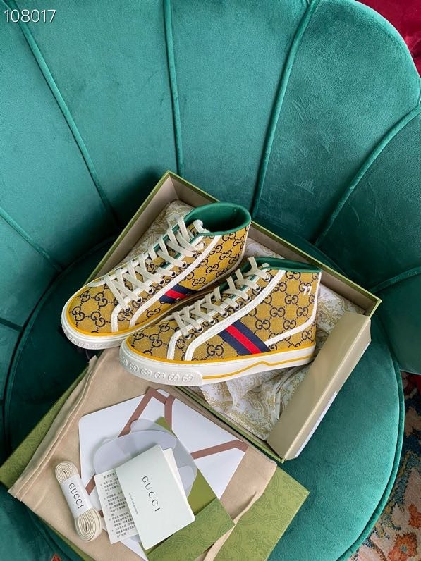 HOT SALE GUCCI Tennis 1977 GG Multicolor high-top