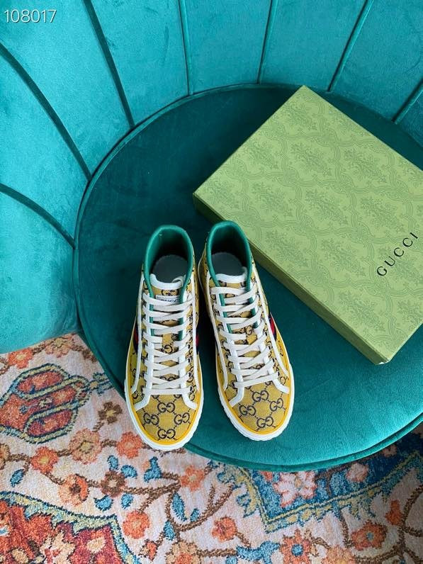 HOT SALE GUCCI Tennis 1977 GG Multicolor high-top