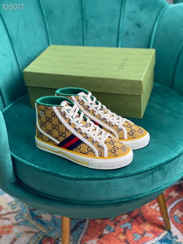 HOT SALE GUCCI Tennis 1977 GG Multicolor high-top