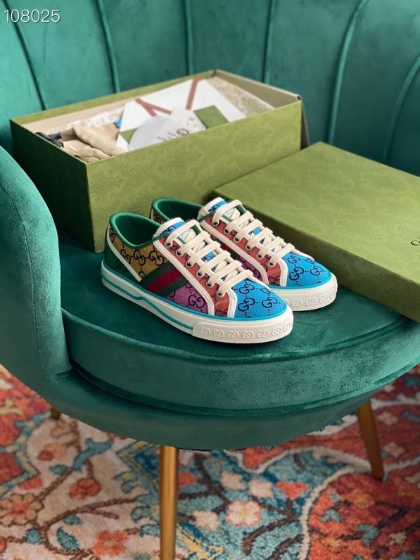 HOT SALE GUCCI Tennis 1977 GG Multicolor sneaker