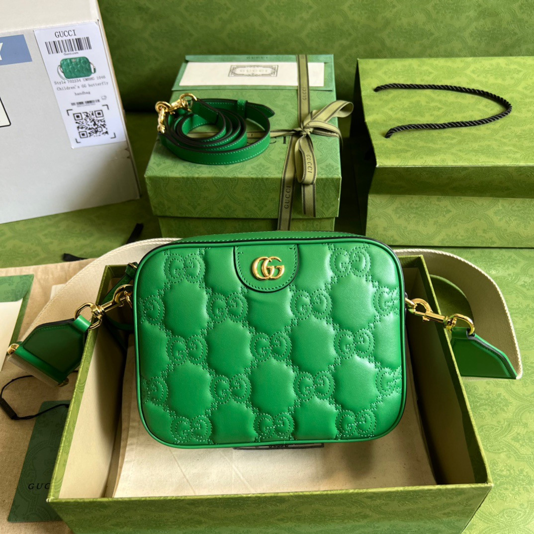 HOT SALE Gucci GG matelassé leather shoulder bag