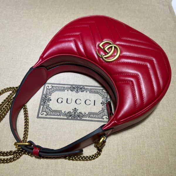 HOT SALE GUCCI GG Marmont half-moon-shaped mini bag