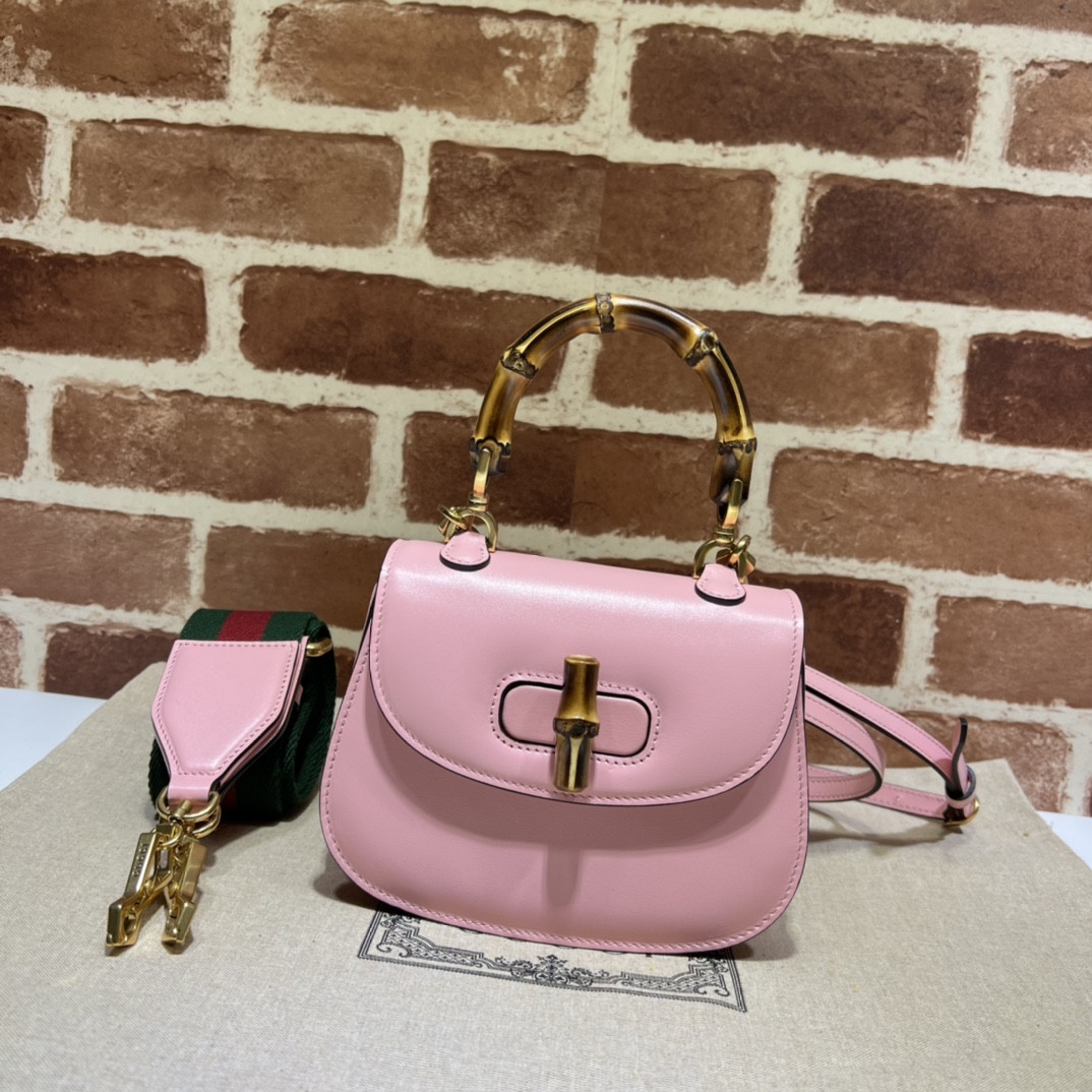 HOT SALE GUCCI Mini top handle bag with Bamboo