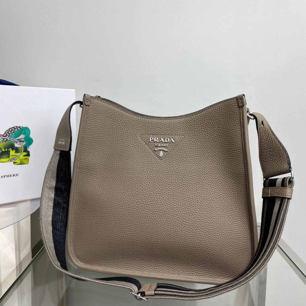 HOT SALE PRADA Leather hobo bag