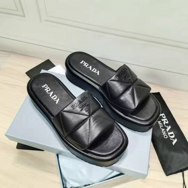 HOT SALE PRADA Nappa leather slides