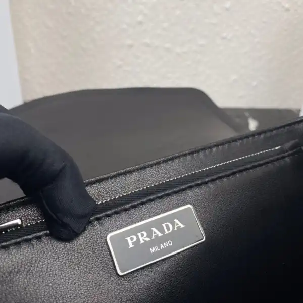 PRADA Pocket nylon and brushed leather bag