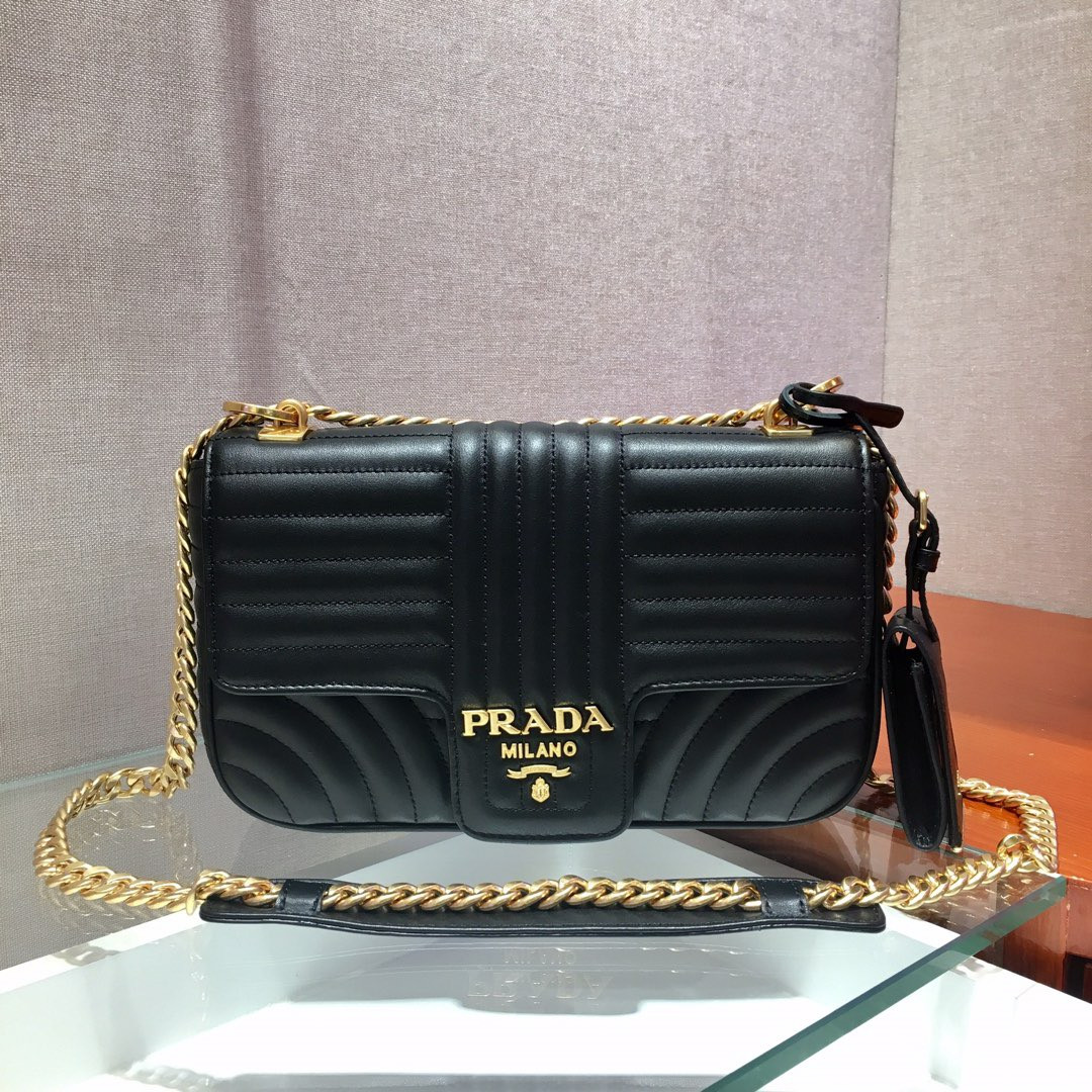 HOT SALE PRADA Medium Leather Prada Diagramme Bag