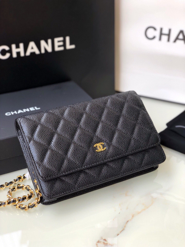 HOT SALE CL CHAIN WALLET CAVIAR