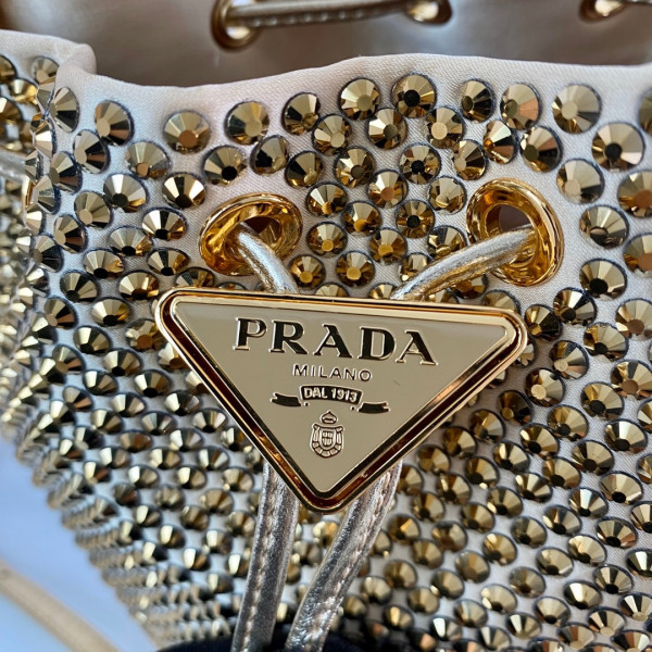 HOT SALE PRADA Satin mini-bag with crystals