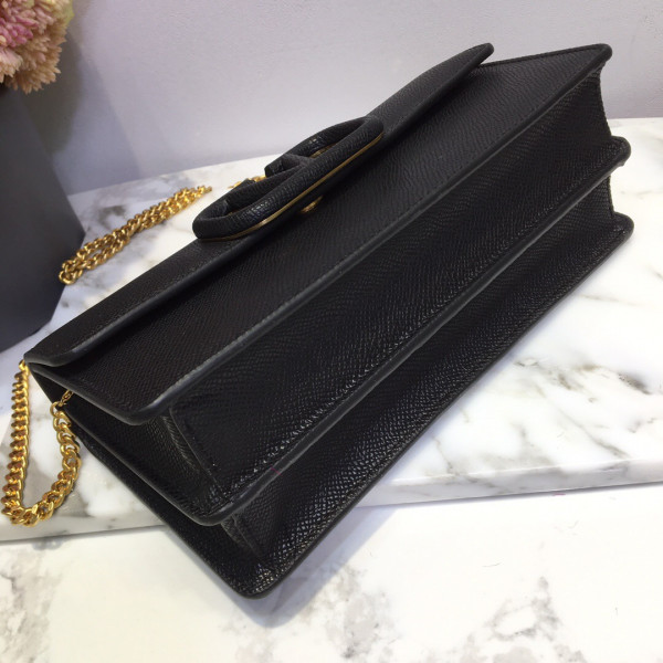 HOT SALE VALENTINO GARAVANI VSLING GRAINY CALFSKIN WALLET WITH CHAIN STRAP